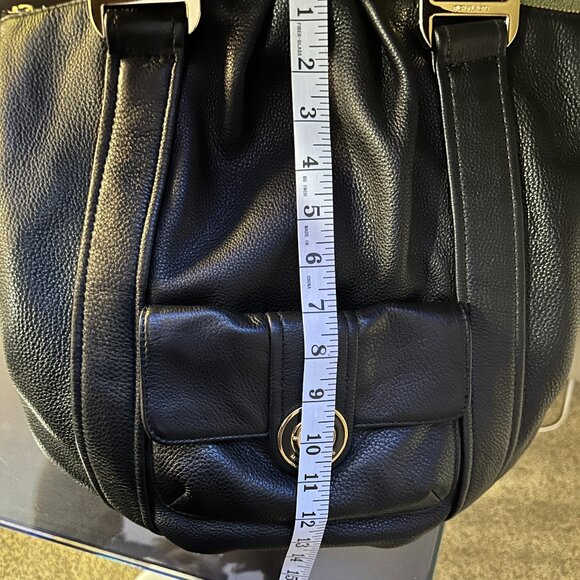 Michael Kors Fulton Black Soft-Pebbled Leather Hobo Bag! •EUC• - Picture 15 of 16